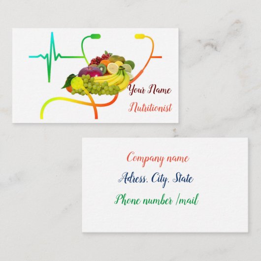 栄養士 名刺 (正面/裏面)