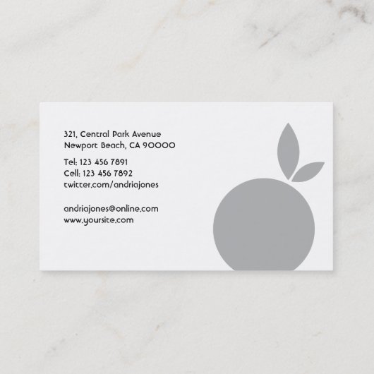 栄養士-名刺 名刺 (裏面)