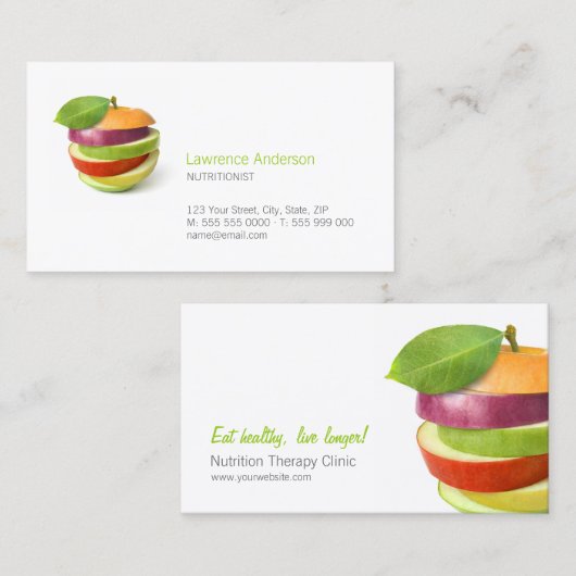 栄養士/栄養士/フードビジネスカード 名刺 (正面/裏面)