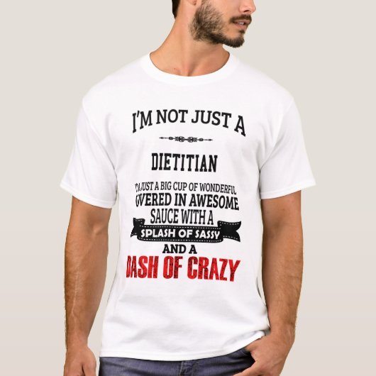 栄養士Tシャツ贈与/プレゼント、おもしろい引用文 Tシャツ (正面)