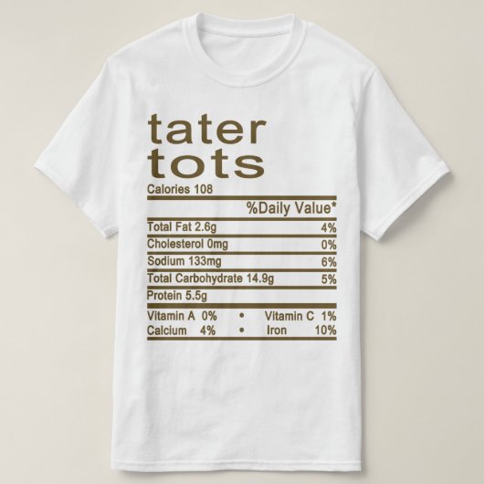 栄養情報ラベル Tシャツ (デザイン正面)