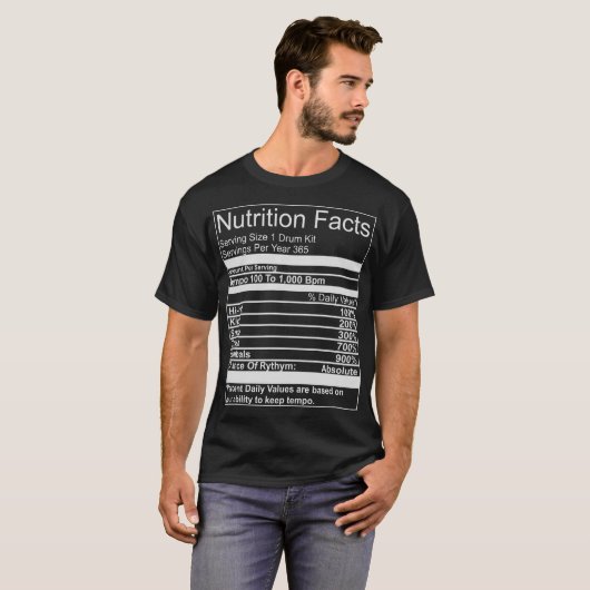 栄養物の事実のドラムキット Tシャツ (正面フル)