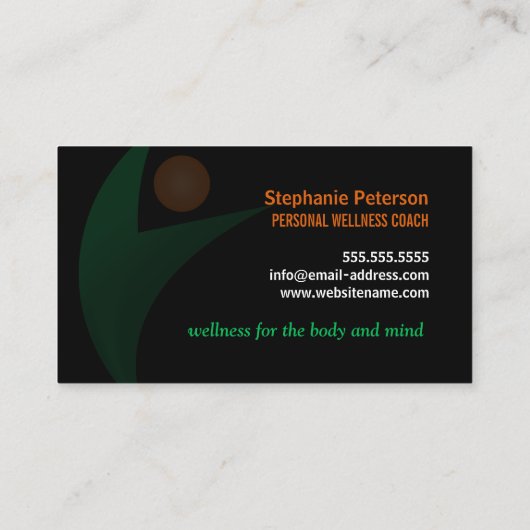 栄養物の健康およびフィットネスのコーチ 名刺 (裏面)