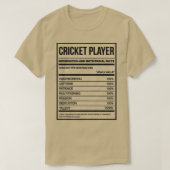 栄養素晴らしラベルおもしろいクリケットCrickete Tシャツ (デザイン正面)