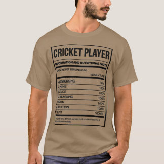 栄養素晴らしラベルおもしろいクリケットCrickete Tシャツ