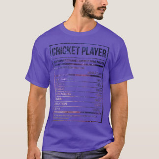 栄養素晴らしラベルおもしろいクリケットCrickete Tシャツ