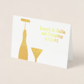 栓を抜く - あなたの写真と一緒に届くワクワクするニュース 箔カード (正面)