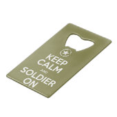 栓抜き"の"平静そして兵士を保って下さい クレジットカード栓抜き (正面アングル)