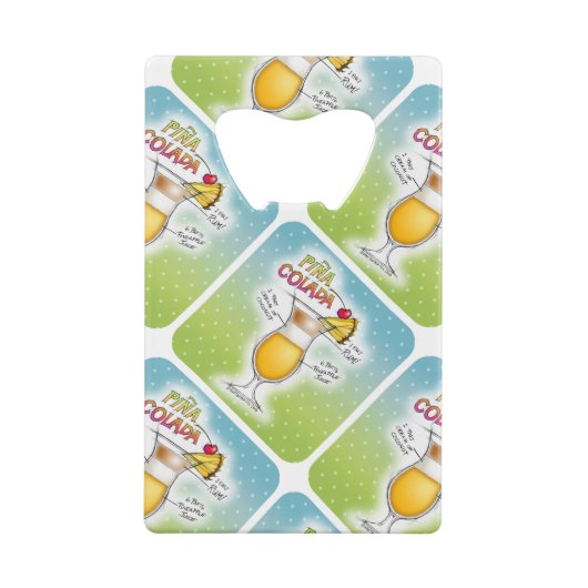 栓抜き- PINA COLADAのレシピのカクテルの芸術 クレジットカード栓抜き (裏面)