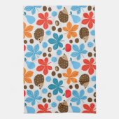 栗とハリネズミのシームレスなパターン キッチンタオル (縦)