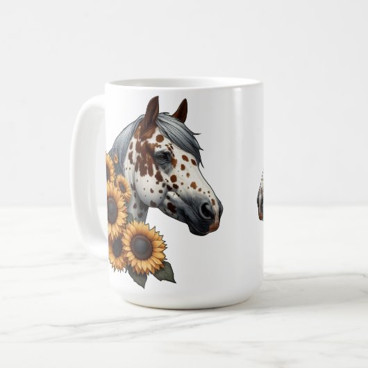 栗のアパロオーサひまわりの馬 コーヒーマグカップ (正面左)