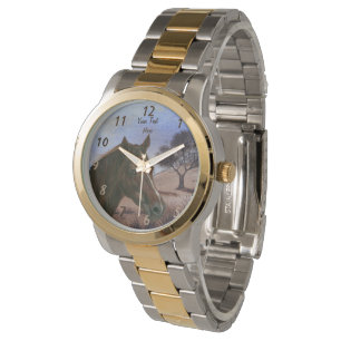 栗のウマ科の馬茶色の馬の風光明媚な写真 腕時計