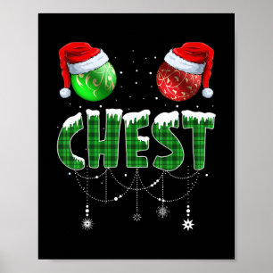 栗の一致する家族の胸のおもしろいナッツのクリスマス ポスター