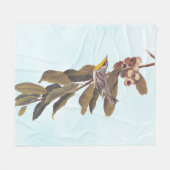 栗の上のオードボンの黄色い喉の切れ端 フリースブランケット (正面(横))