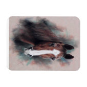 栗の四分の馬頭 マグネット (横)