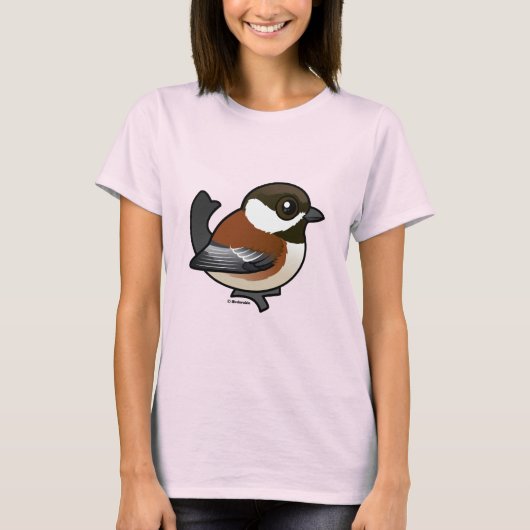 栗の実の付いた《鳥》アメリカゴガラ Tシャツ (正面)