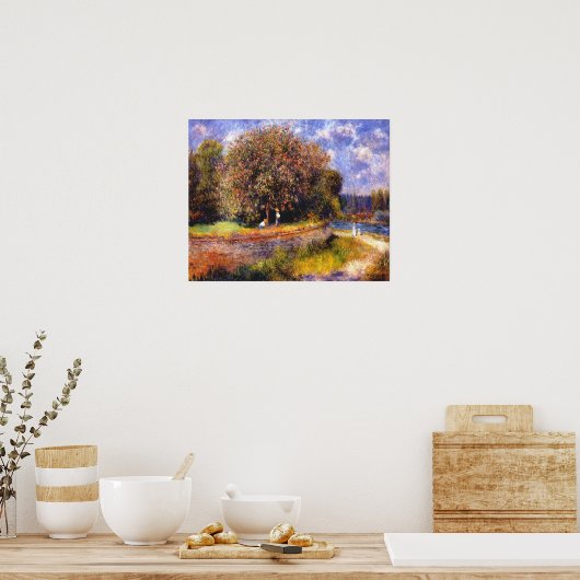 栗の木が咲くピエール・オーガストルノアール ポスター (キッチン)