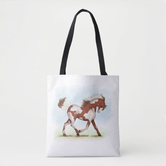 栗の木の毛の馬 トートバッグ (正面)