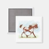 栗の木の毛の馬 マグネット (正面/裏面)