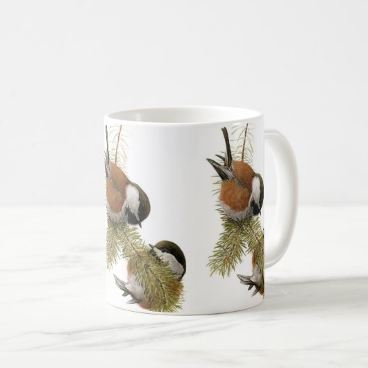 栗の背の《鳥》アメリカゴガラ絵画鳥 コーヒーマグカップ (正面右)