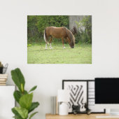 栗の茶色の馬の放牧ポスター ポスター (ホームオフィス)