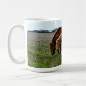 栗の馬とパロミノの馬 コーヒーマグカップ (左)