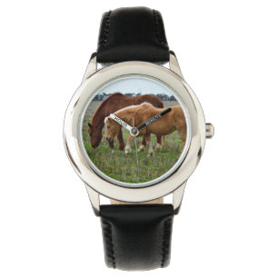 栗の馬と馬 腕時計