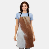 栗の馬のコート模様 エプロン (着用した状態)