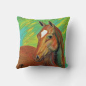 栗の馬のヘッドアート クッション (裏面)