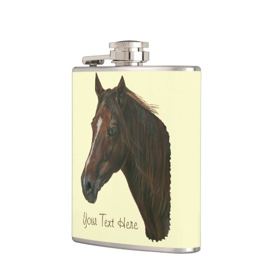 栗の馬のポートレートウマ科のアー絵画ト フラスク (左)