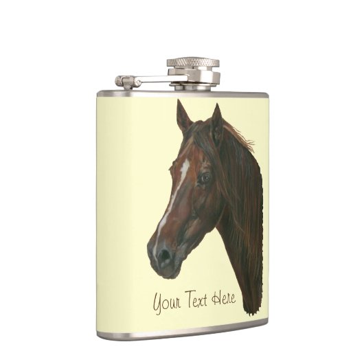 栗の馬のポートレートウマ科のアー絵画ト フラスク (右)