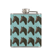 栗の馬のポートレートウマ科の芸術 フラスク (裏面)