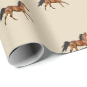 栗の馬のラッピング紙 ラッピングペーパー (ロールコーナー)