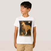 栗の馬の写真こどもスウェットシャツ Tシャツ (正面フル)
