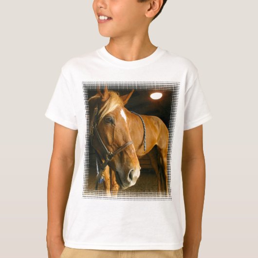 栗の馬の写真こどもスウェットシャツ Tシャツ (正面)