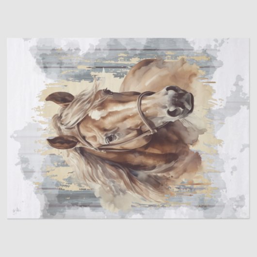 栗の馬の水の色のデコページ 薄葉紙 (正面)