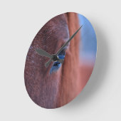 栗の馬の目のウマ科の写真2 ラウンド壁時計 (傾斜)