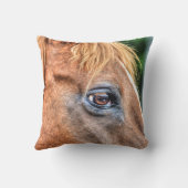 栗の馬の目の写真ウマ科の クッション (裏面)