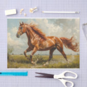 栗の馬ガロピンオイル塗装デコップル 薄葉紙 (クラフト)