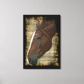 栗の馬グランジスタイル術 キャンバスプリント (正面)