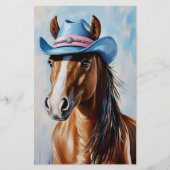 栗の馬ブルーカウボーイハットCS8クラフト紙 (正面)