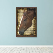 栗の馬素朴スタイル術 キャンバスプリント (インサイチュ (ウッドフロア))