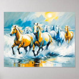 栗の馬走の海の浅い ポスター