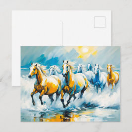 栗の馬走の海の浅い ポストカード