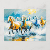 栗の馬走の海の浅い ポストカード (正面)