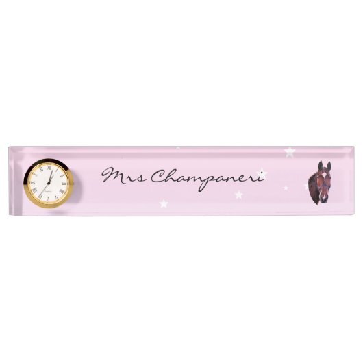 栗の馬 デスクネームプレート (正面)