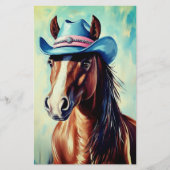 栗の馬、ブルーピンクハットCS9クラフト紙 (正面)