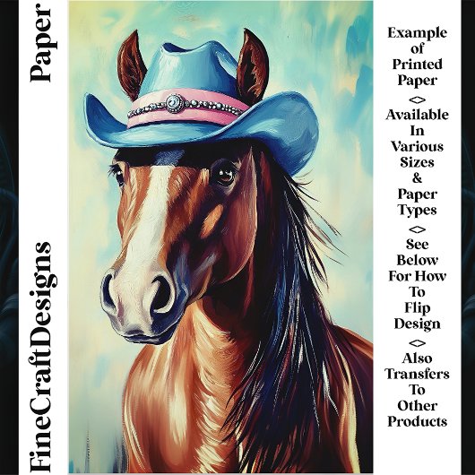 栗の馬、ブルーピンクハットCS9クラフト紙