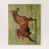 栗アラブスタリオンマネとテールの流れ ジグソーパズル (縦)