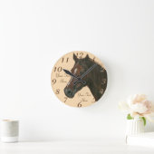 栗ウマ科の馬の写真 ラウンド壁時計 (ホーム)